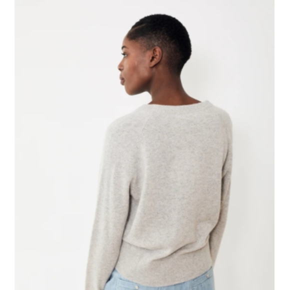 NWT WHITE + WARREN CASHMERE MULTI STAR INTARSIA SWEATSHIRT - MISTY GREY HEAT… - Picture 2 of 8